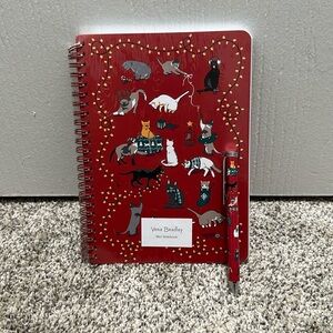 Vera Bradley Holiday Cats Mini Notebook & Pen